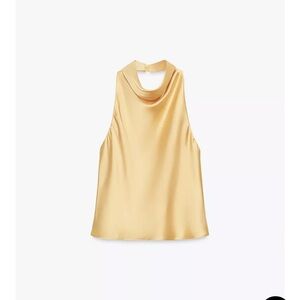 Zara Gold Satin Blouse